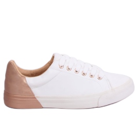 Damen Sneakers in Weiß und Champagner A88-29 W-CHAMPAGNE mehrfarbig