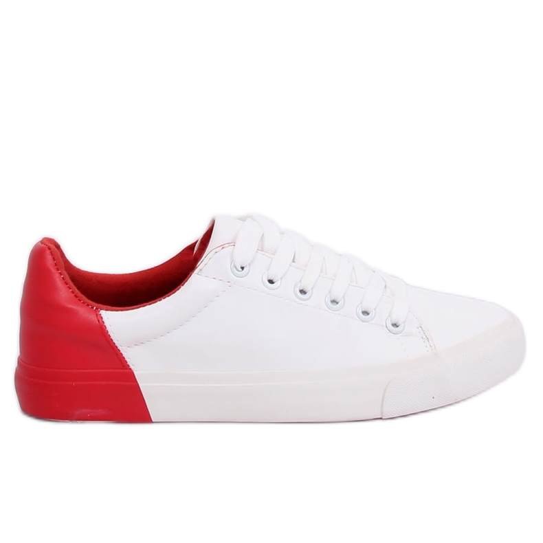 Damen Sneakers weiß und rot A88-29 W-RED