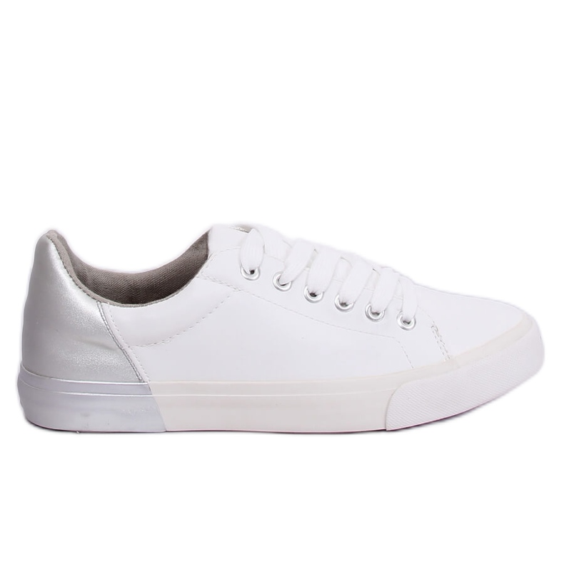 Weiße und silberne Sneakers für Damen A88-29 W-SILVER grau