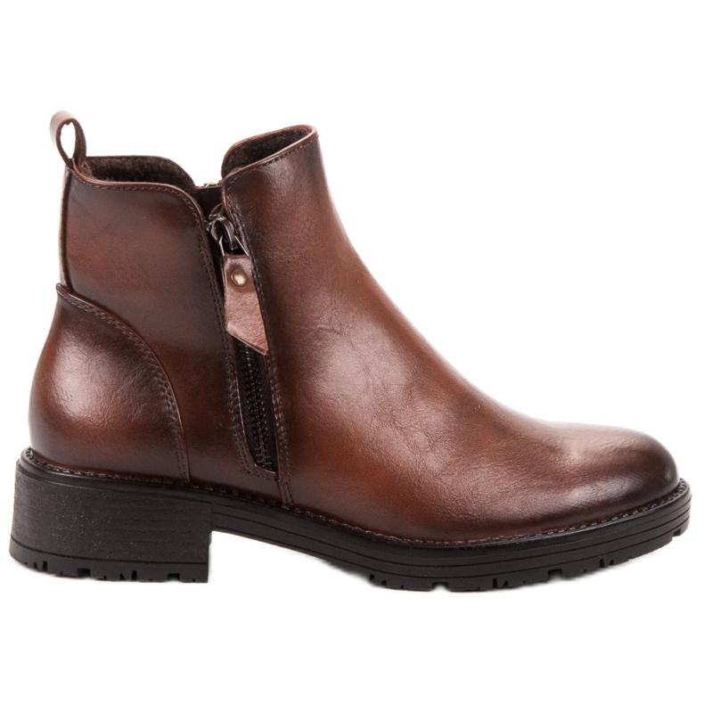 Vinceza Niedrige Stiefeletten mit Reißverschluss braun