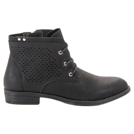 Groto Gogo Schwarze durchbrochene Stiefel