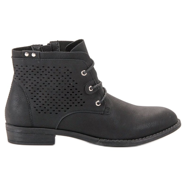 Groto Gogo Schwarze durchbrochene Stiefel