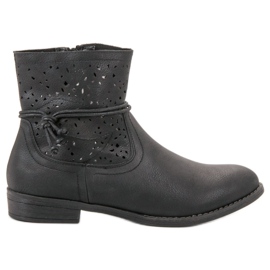 Groto Gogo Durchbrochene Damenstiefel schwarz