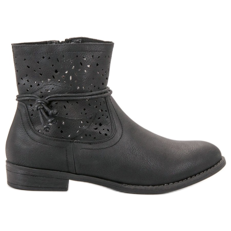 Groto Gogo Durchbrochene Damenstiefel schwarz