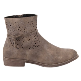 Groto Gogo Durchbrochene Damenstiefel mehrfarbig grün