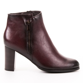 W. Potocki Burgunderrote Stiefeletten mit hohem Absatz