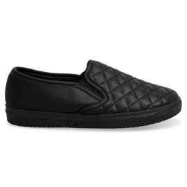 Gesteppte Sneakers Slip On 5077 Schwarz