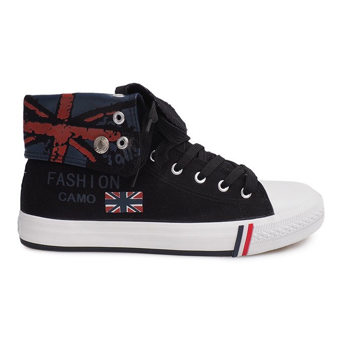 Schwarze 1510-1 hohe Turnschuhe