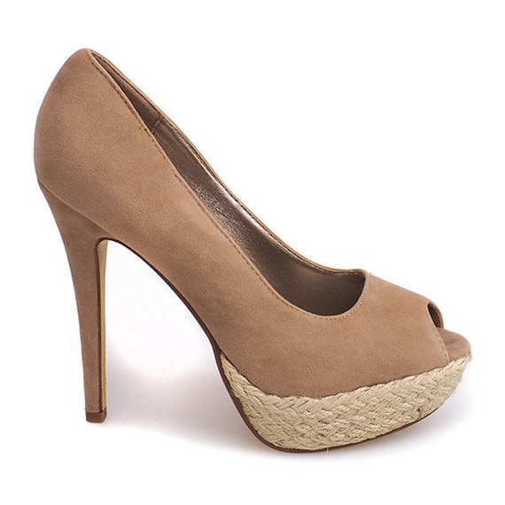 Espadrilles High Heels 55-443 Beige