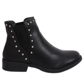 Schwarze Chelsea-Boots mit schwarzen Nieten HQ927 Black