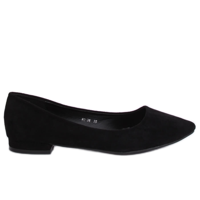 Ballerinas mit Mandelzehen schwarz RC-76 Black