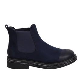 Marineblaue Chelsea Boots für Damen WY-2842 Blue navy blau