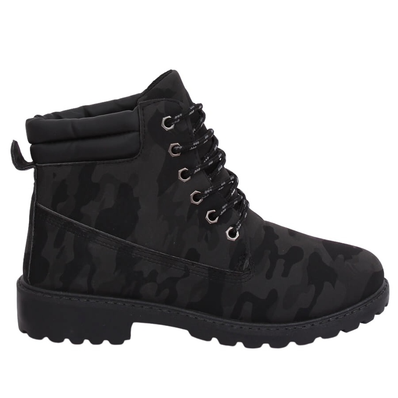 Timber Boots für Damen Camo W-3033 Blackcamuflage schwarz