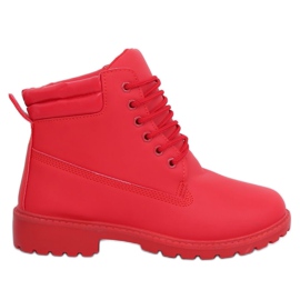 Rote Damen Holzstiefel W-3033 Rot