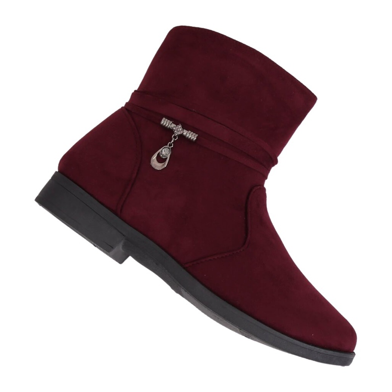 Maroon Damen Wildlederstiefel MP-53 Rot