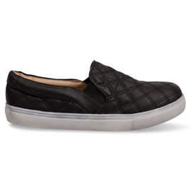 Gesteppte Slip On 9033 Schwarze Slip-On Sneakers