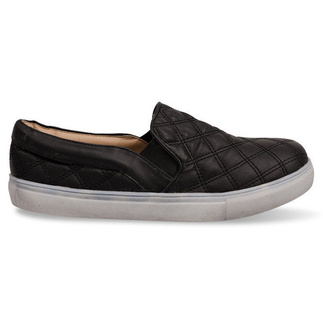 Gesteppte Slip On 9033 Schwarze Slip-On Sneakers