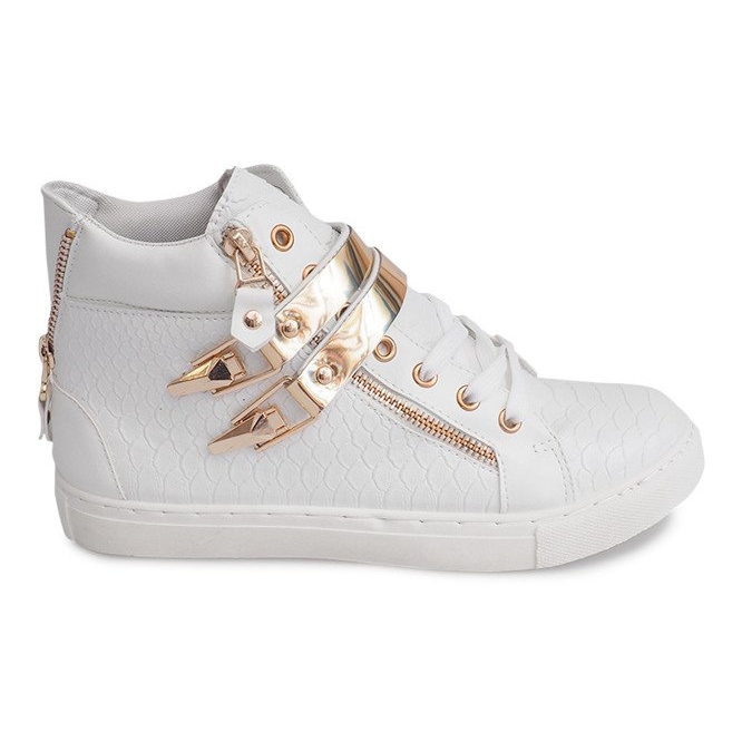 High-Top-Sneaker mit Reißverschluss 1525-2 Weiß