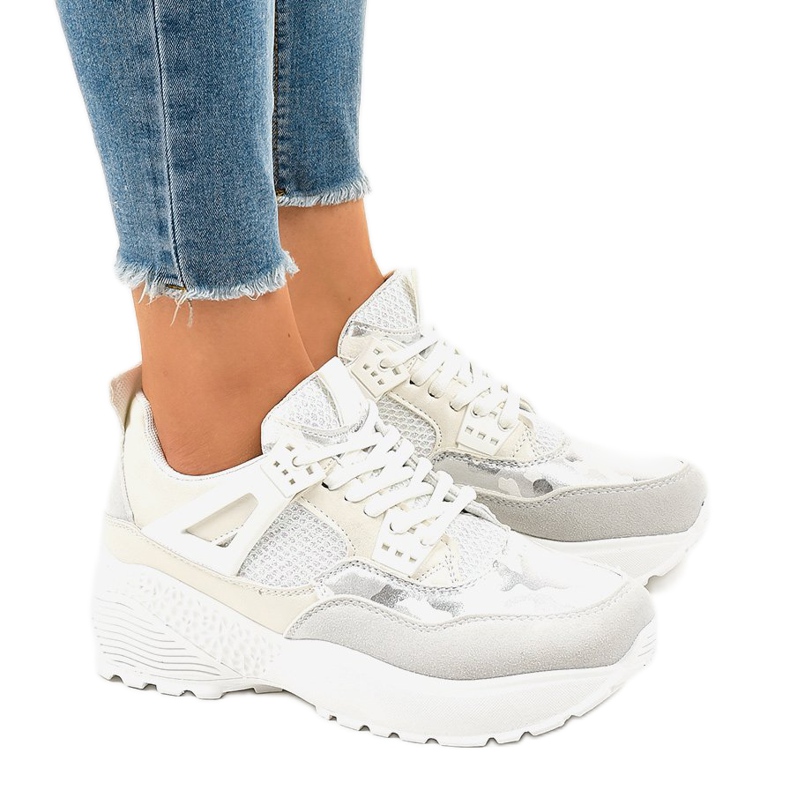 Weiße modische Damen Sportschuhe C2