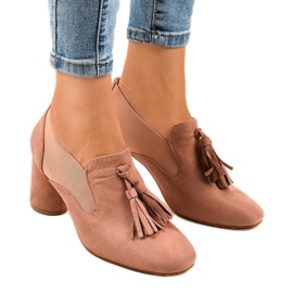 Pinke Wildleder-Pumps am LL-97P-Pfosten rosa