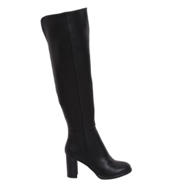 Overknee-Stiefel on the post black F128 Black schwarz