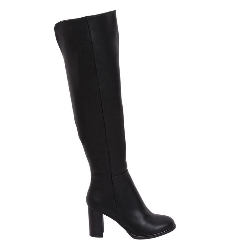 Overknee-Stiefel on the post black F128 Black schwarz