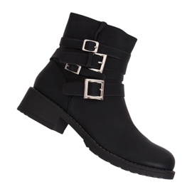 Schwarz Z100 Schwarze flache Damenstiefel