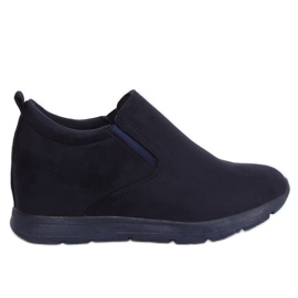 Marineblaue Schuhe auf einem versteckten Keil ZY-7K67 Blue navy blau