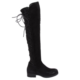 Black F2020 Schwarze Reitstiefel mit flexiblem Obermaterial