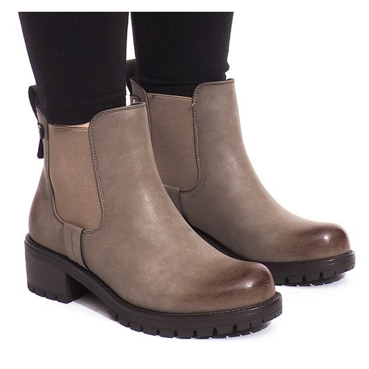 Warme Stiefel BH56-KB Khaki mehrfarbig grün