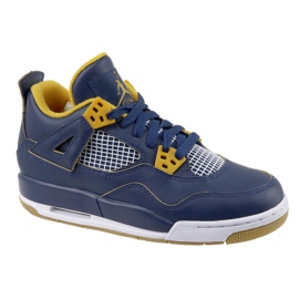 Nike Jordan 4 Retro Bg Jr 408452-425 navy blau