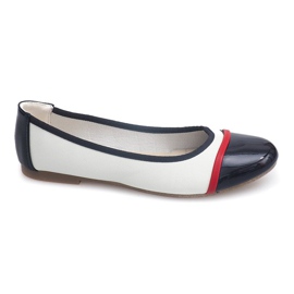 Lackierte Ballerinas 336 Weiß schwarz