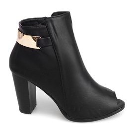 Offene Stiefel auf einem Pfosten F906 Schwarz