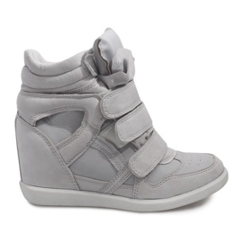Graue Sneakers mit Keilabsatz FY8515