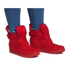 Keil Turnschuhe mit Klettverschluss 1703 Rot