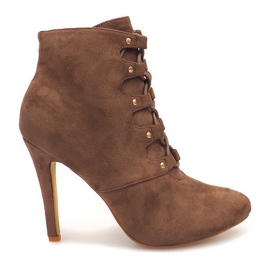 Stiefel mit hohem Absatz H253 Khaki mehrfarbig grün