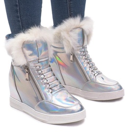 Warme R-99 Silberne Turnschuhe grau