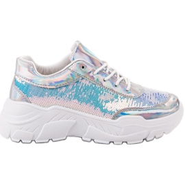 Marquiz Sportschuhe mit Pailletten grau