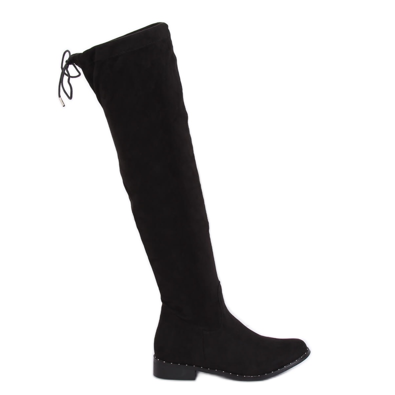 Schwarze Wildlederstiefel QT04P Schwarz