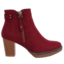 Hochhackige Stiefel Wildleder Kastanienbraun 8B856 Wine rot