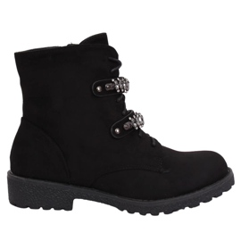 Schwarze Schnürstiefel H8-118 Schwarz