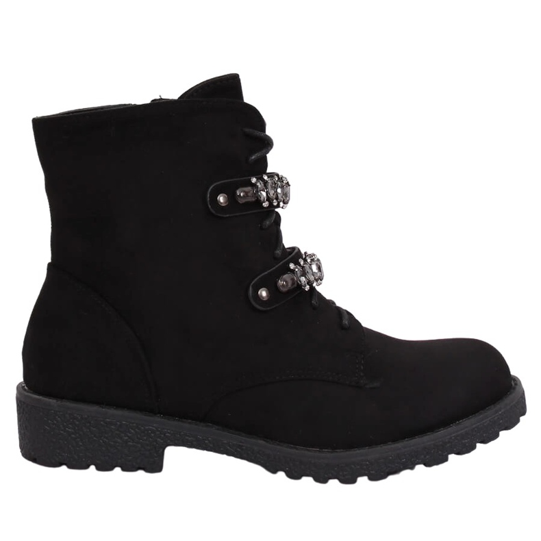 Schwarze Schnürstiefel H8-118 Schwarz