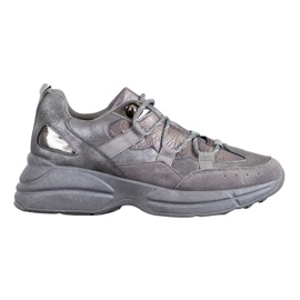 Muto Sportschuhe mit Glitzer grau