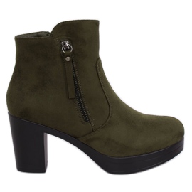 Grüne Stiefel mit hohen Absätzen 8B882 Grün