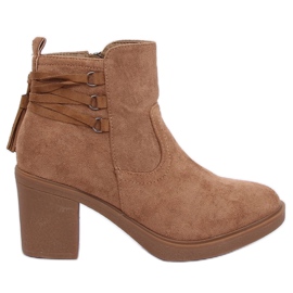 Beige Stiefel mit Gummiabsatz AFM-6139 Camel