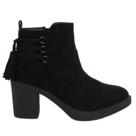 Schwarze Gummistiefel mit Absatz AFM-6139 Schwarz