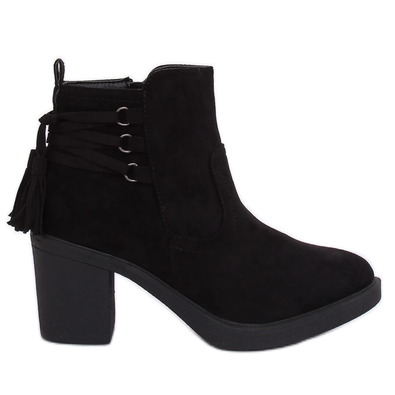 Schwarze Gummistiefel mit Absatz AFM-6139 Schwarz