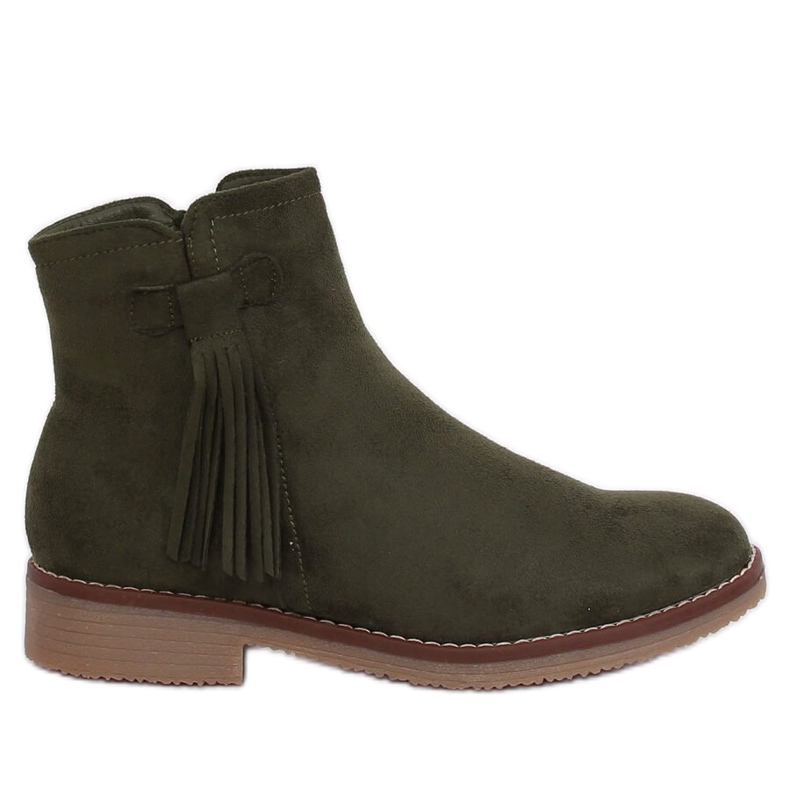 Grüne Jodhpur-Stiefel mit Fransen 8B907 Grün