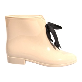 Gummistiefel mit Schleife Y015 Beige