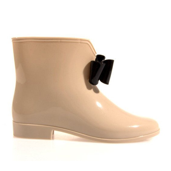 Gummistiefel mit Schleife Y014 Beige
